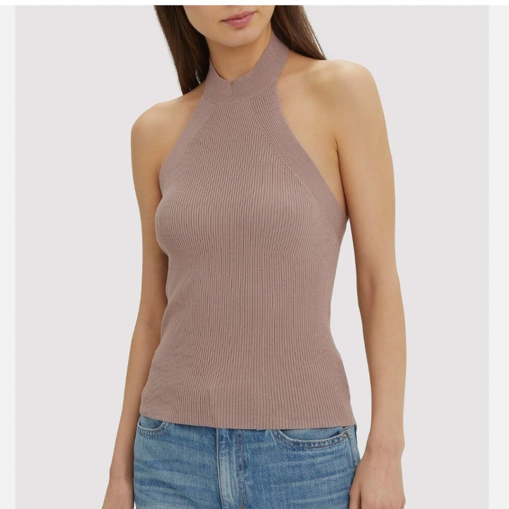 Intermix Anya Blush High Neck Halter top
